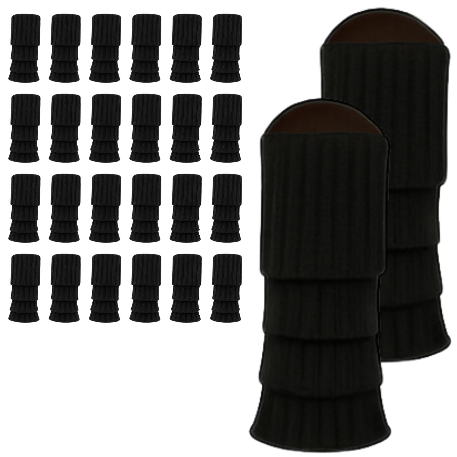 Women's Socks & Hosiery: 24x Womens Leg Warmers Disco Winter Knit Dance Party Crochet Legging Socks Costume - Black