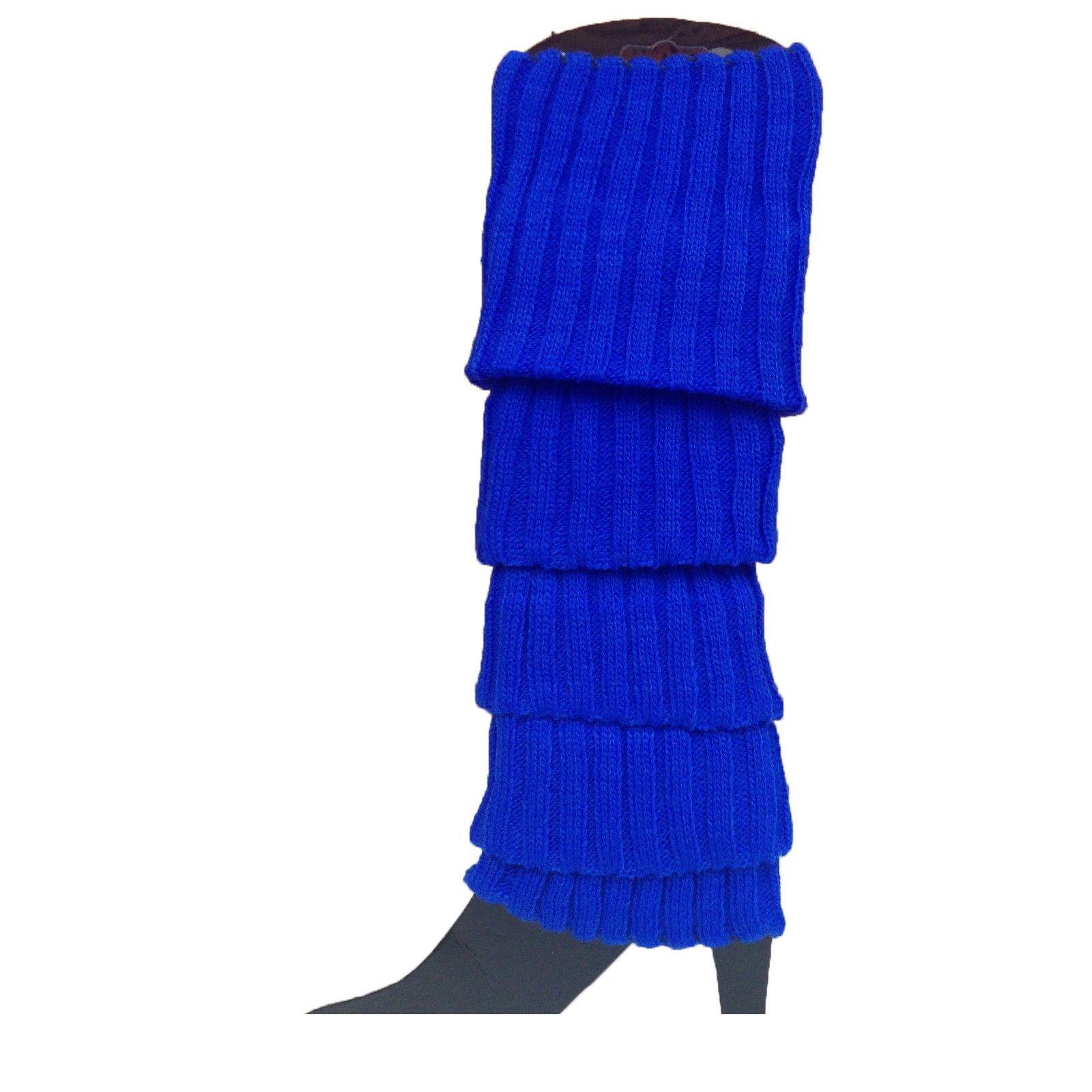 Women's Socks & Hosiery: 24x Womens Leg Warmers Disco Winter Knit Dance Party Crochet Legging Socks Costume - Blue