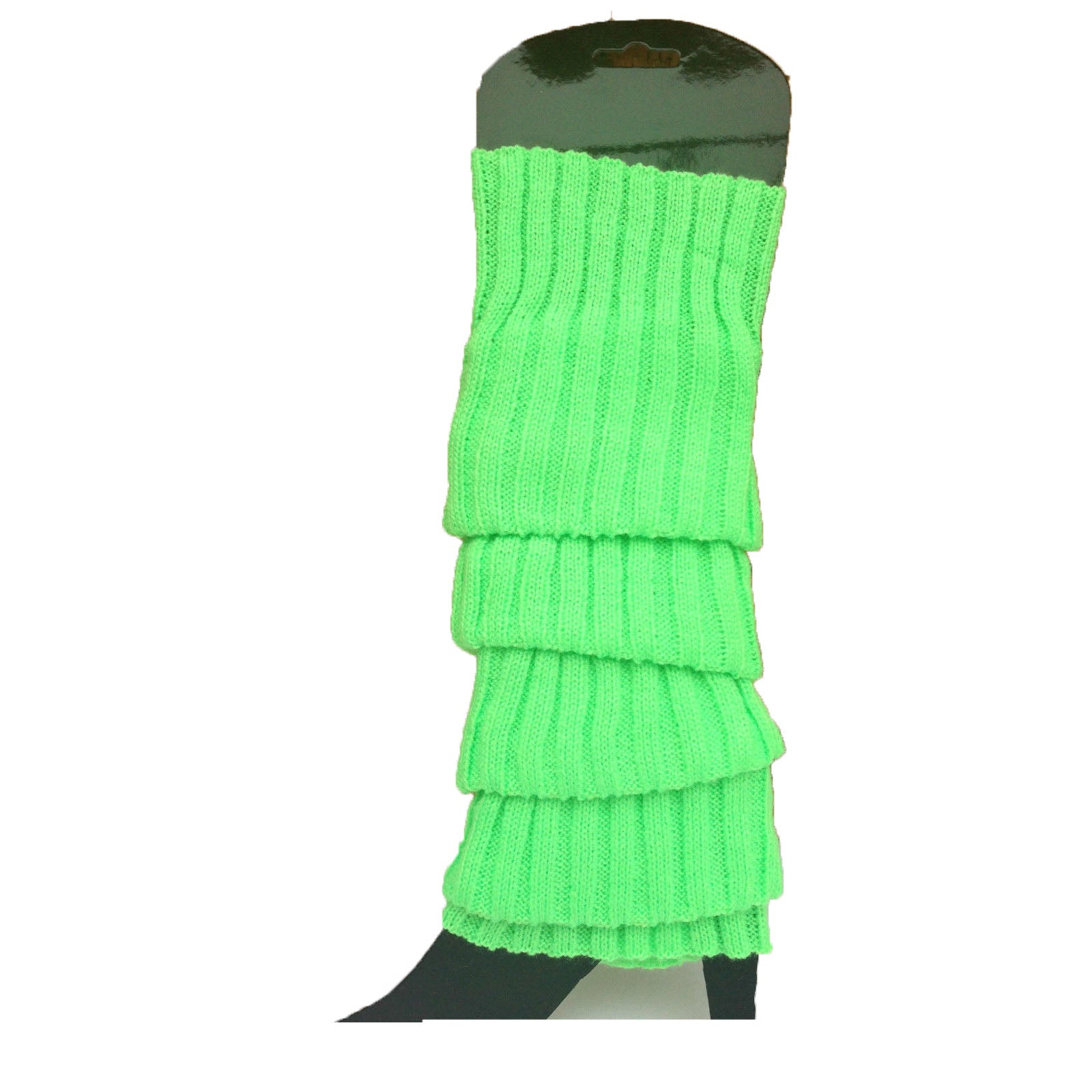Women's Socks & Hosiery: 24x Womens Leg Warmers Disco Winter Knit Dance Party Crochet Legging Socks Costume - Fluro Green