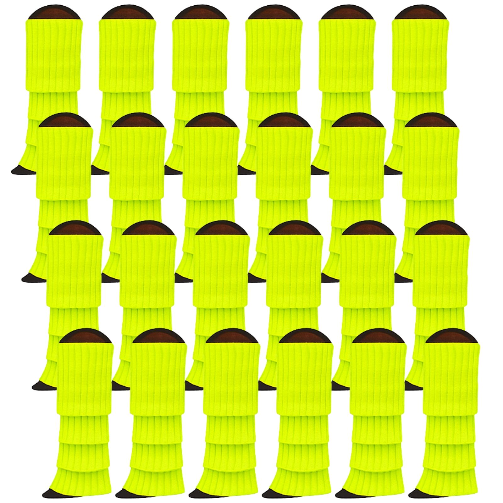 Women's Socks & Hosiery: 24x Womens Leg Warmers Disco Winter Knit Dance Party Crochet Legging Socks Costume - Fluro Yellow