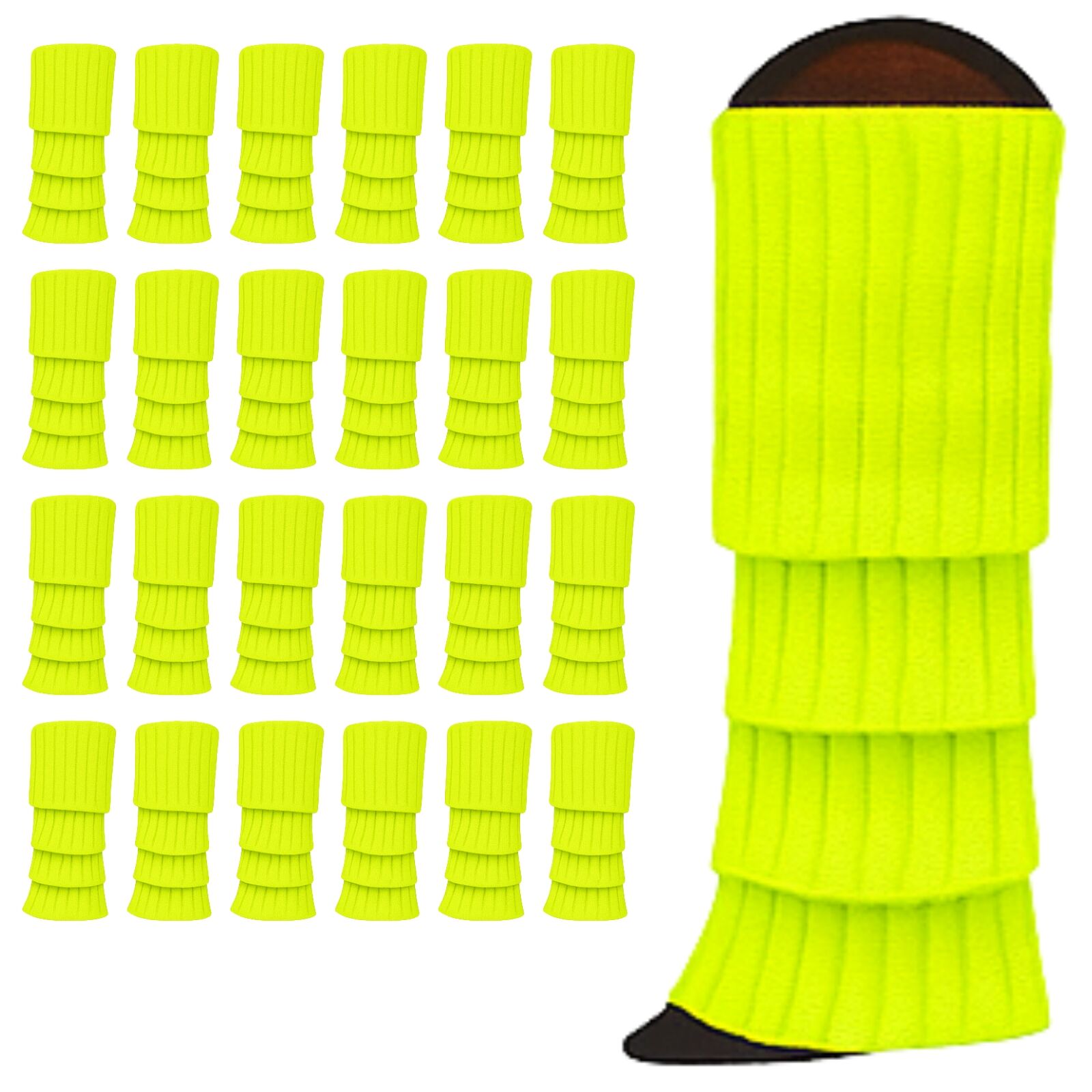 Women's Socks & Hosiery: 24x Womens Leg Warmers Disco Winter Knit Dance Party Crochet Legging Socks Costume - Fluro Yellow