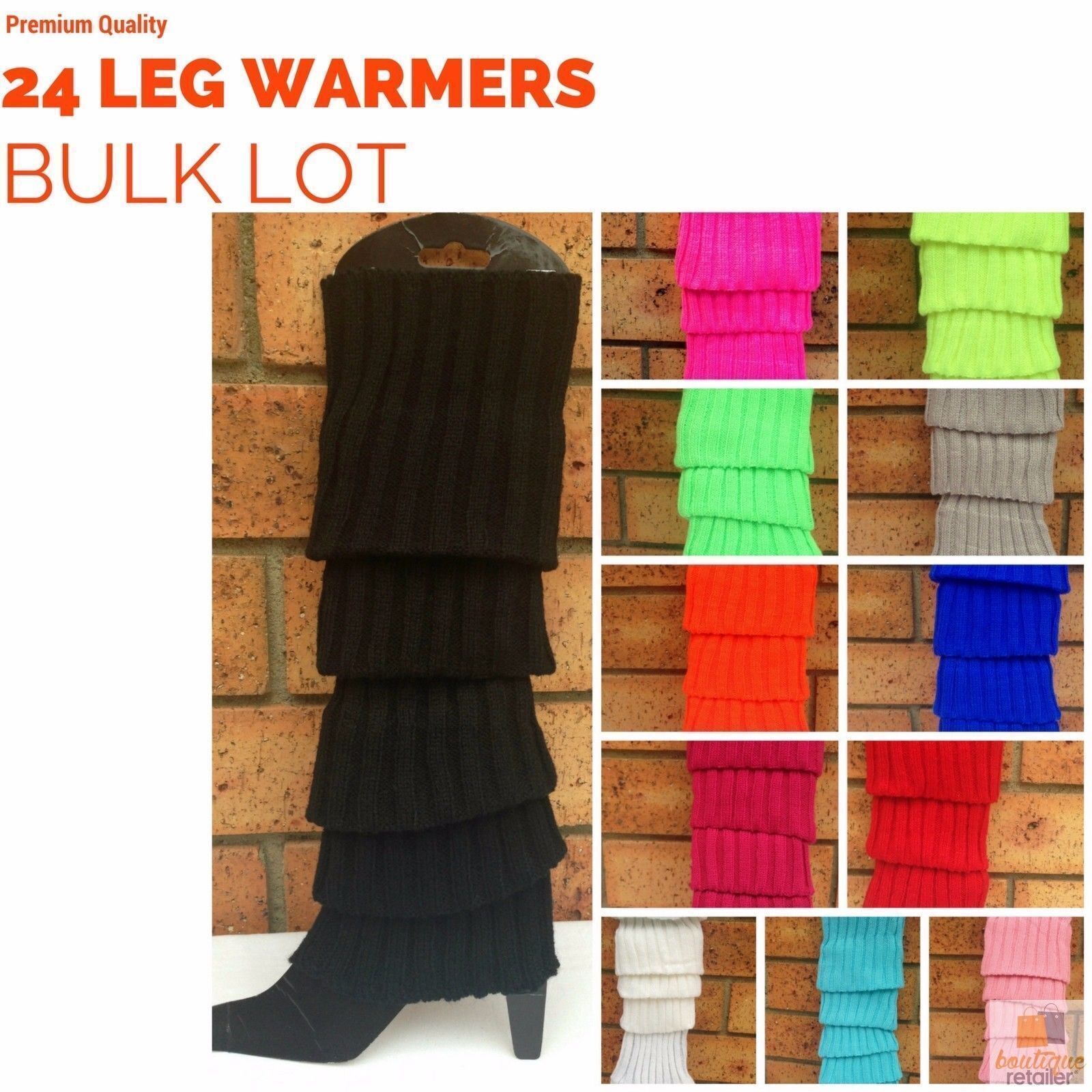Women's Socks & Hosiery: 24x Womens Leg Warmers Disco Winter Knit Dance Party Crochet Legging Socks Costume - Green