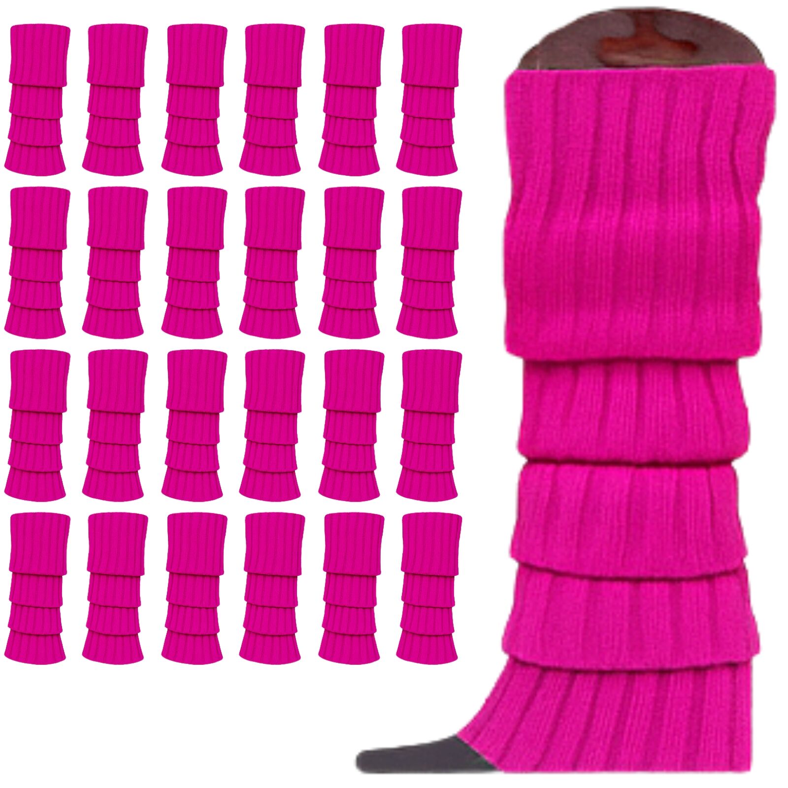 Women's Socks & Hosiery: 24x Womens Leg Warmers Disco Winter Knit Dance Party Crochet Legging Socks Costume - Purple