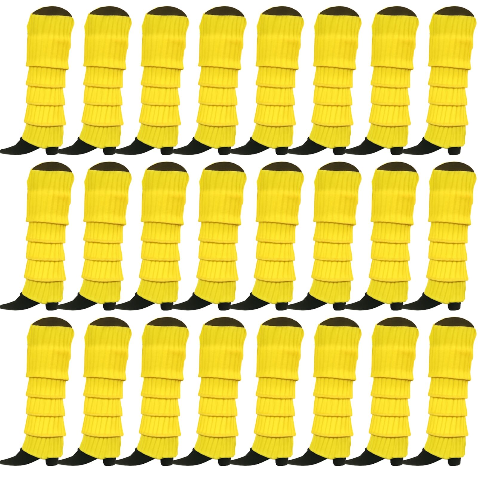 Women's Socks & Hosiery: 24x Womens Leg Warmers Disco Winter Knit Dance Party Crochet Legging Socks Costume - Yellow