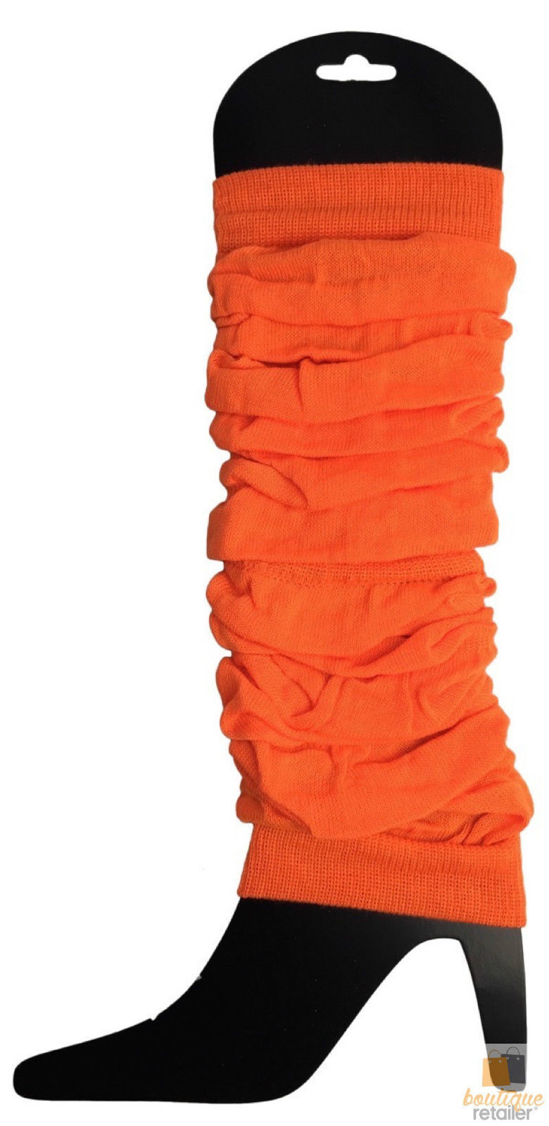 Women's Socks & Hosiery: 24 LEG WARMERS Knitted Womens Neon Party Knit Ankle Fluro Dance Costume 80s BULK - Fluro Orange