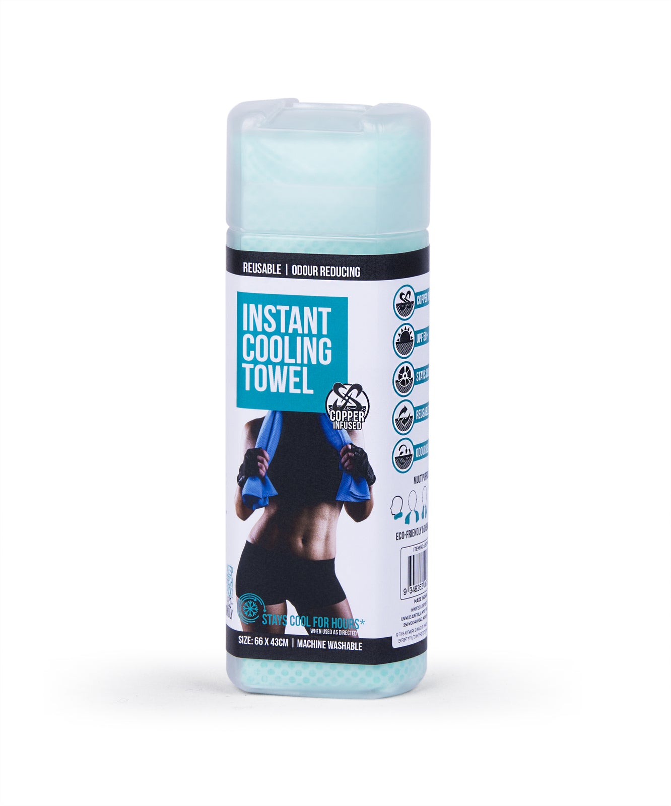 Gym Equipment & Accessories: 2x INSTANT COOLING TOWEL UPF 50+ Ice Cold Sport Sweat Absorbing Leisure 66x43
