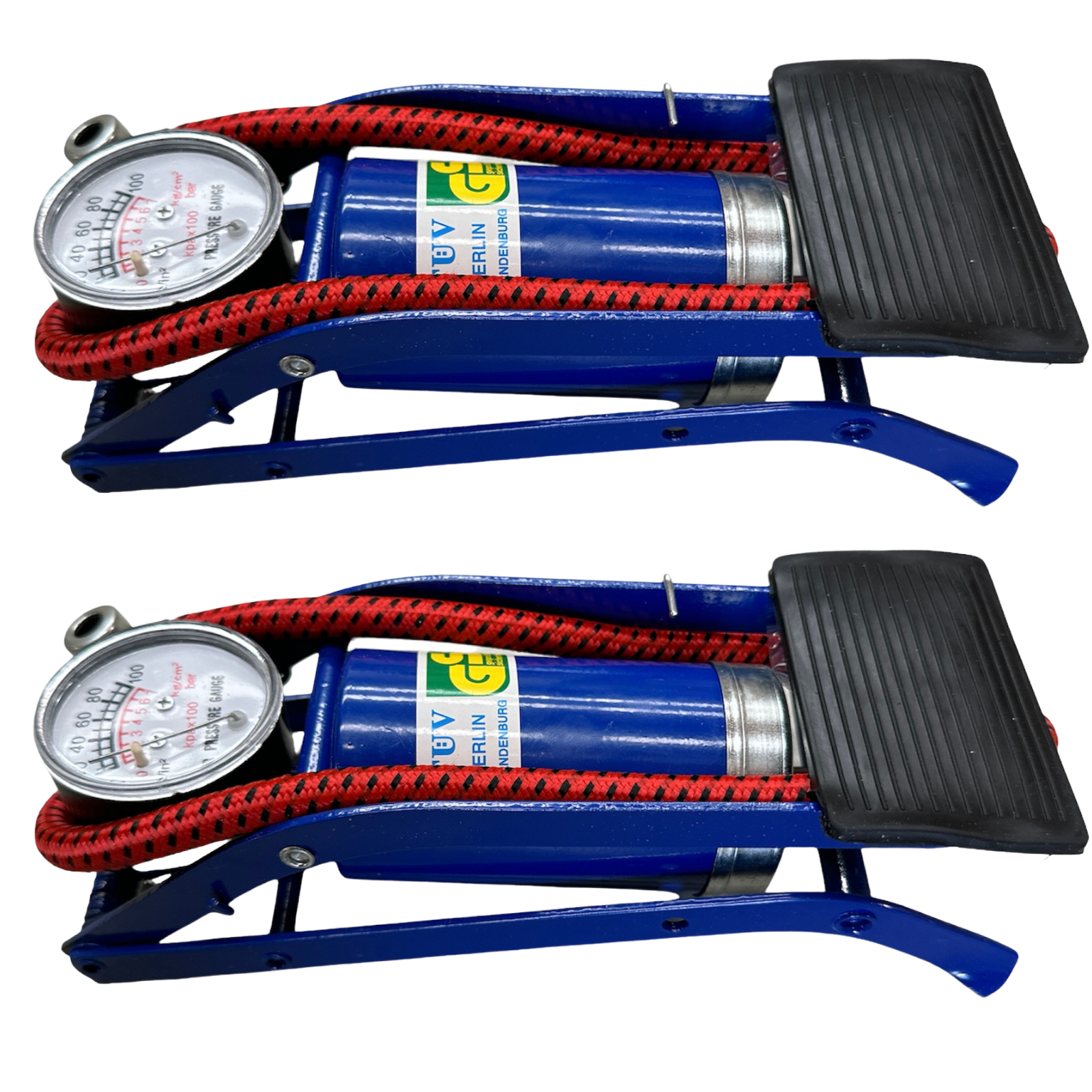 Bicycle Parts: 2x HIGH PRESSURE FOOT PUMP Ball Bicycle Motorbike Car Tire Inflator Tyre Air