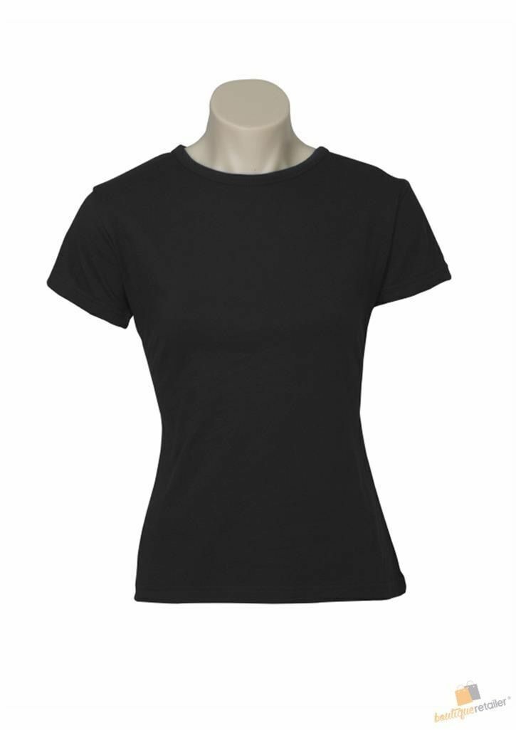 5x Womens 100% Cotton T-Shirt Plain Basic Tee Casual Top in Black