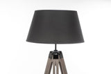 Floor Lamps: LARGE TRIPOD FLOOR LAMP Linen Shade Modern Light Retro Vintage Wooden
