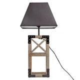 Table Lamps: Designer Wooden TABLE LAMP Modern Rustic Geo Industrial Retro  Desk Light