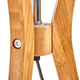 Bamboo Tripod Table Lamp Desk Modern Rustic Geo Light w Linen Shade
