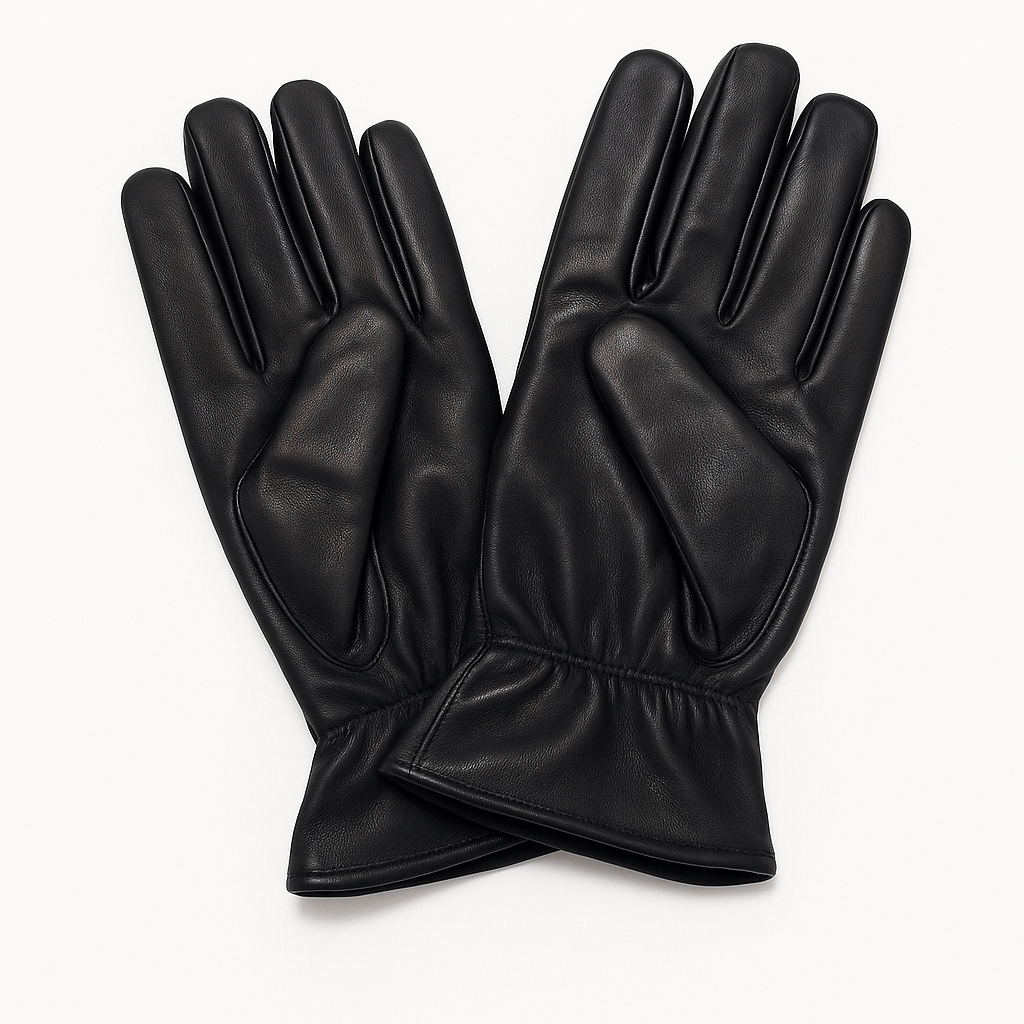 Ladies Genuine Sheepskin Leather Gloves Fleece Lined Warm Winter Womens in Black - L