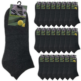 24x COTTON ANKLE SOCKS Sport Low Cut Mens Womens Running  BULK Anklet - Charcoal - 6-11