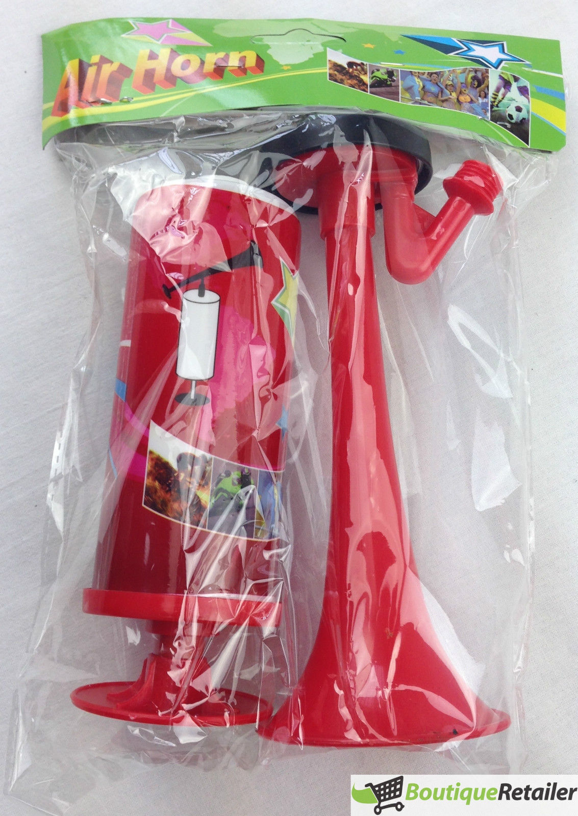 Costumes & Accessories: Air Horn Party Prop Hand Held Loud Pump Action Plastic Novelty Reusable Klaxon
