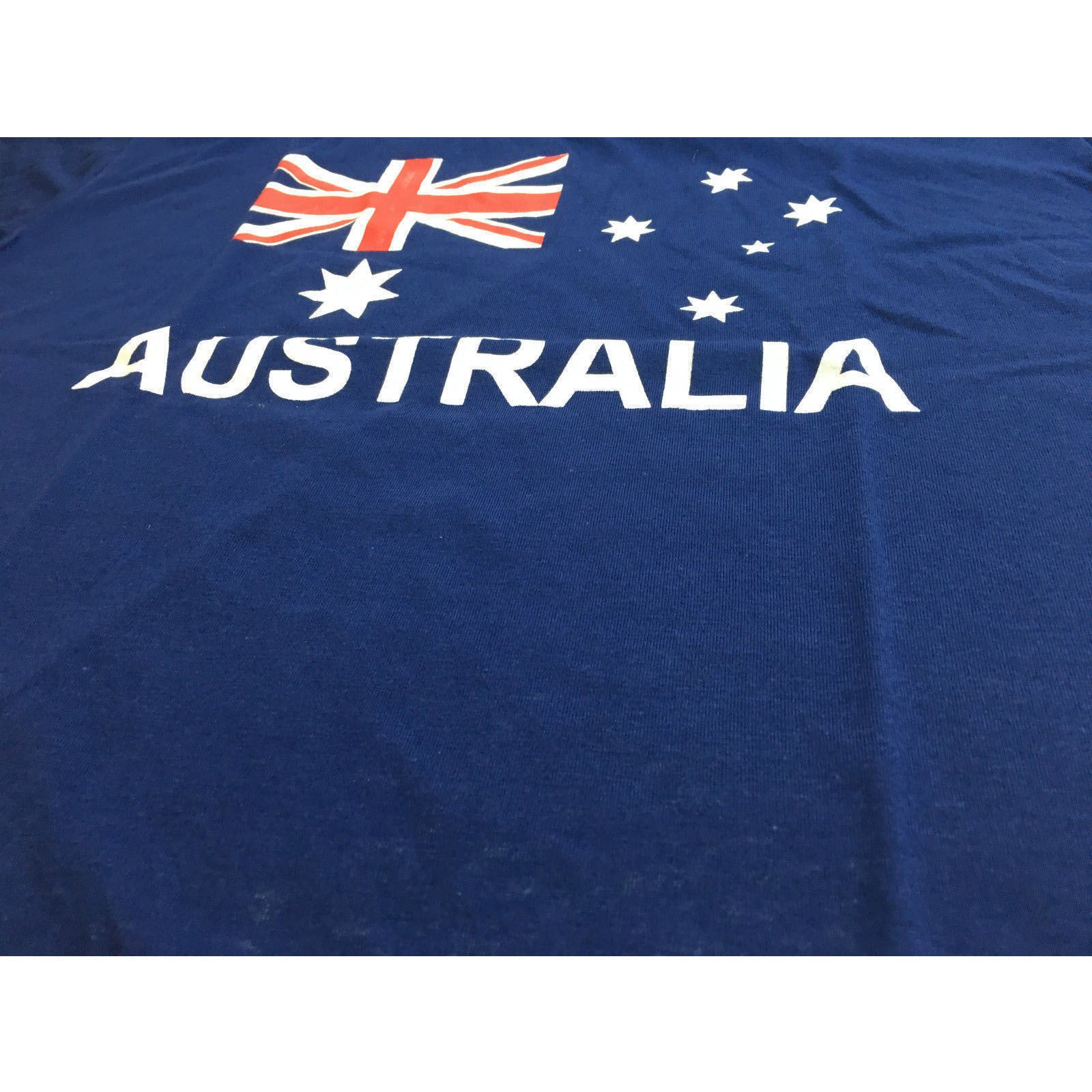 Men's Tops & T-shirts: Adult AUSTRALIAN T Shirt Australia Day 100% COTTON Souvenir Tee Top Flag - Blue - Small