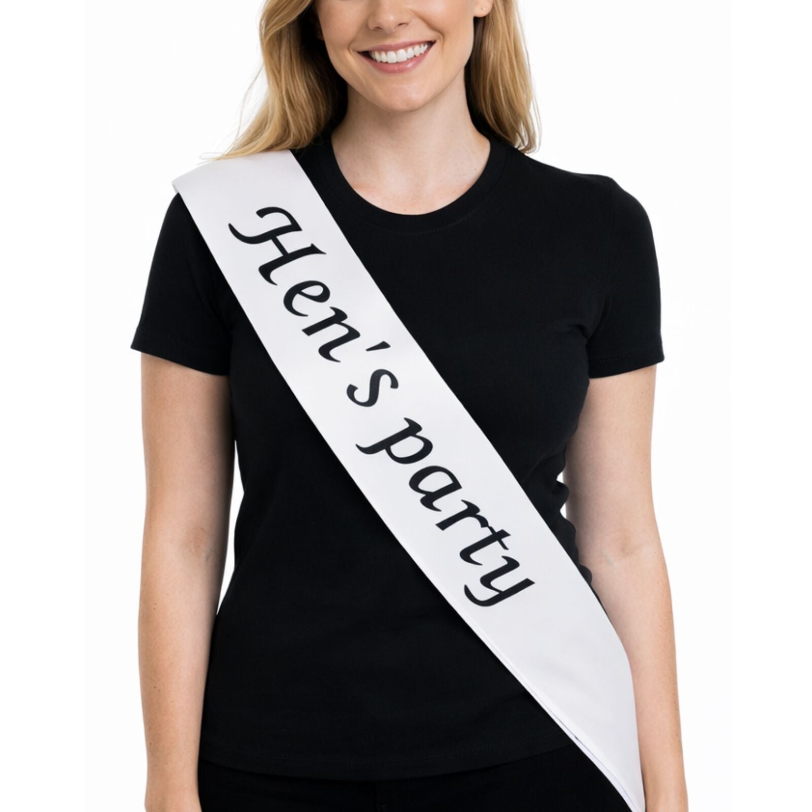 Party Sash Bride Birthday Hen Night Girls Womens Celebration Sash - White
