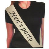 Party Sash Bride Birthday Hen Night Girls Womens Celebration Sash - White