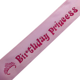 Party Supplies: Birthday Princess Sash 21st 18th Girls Night Party Costume Celebration Bday - Pink