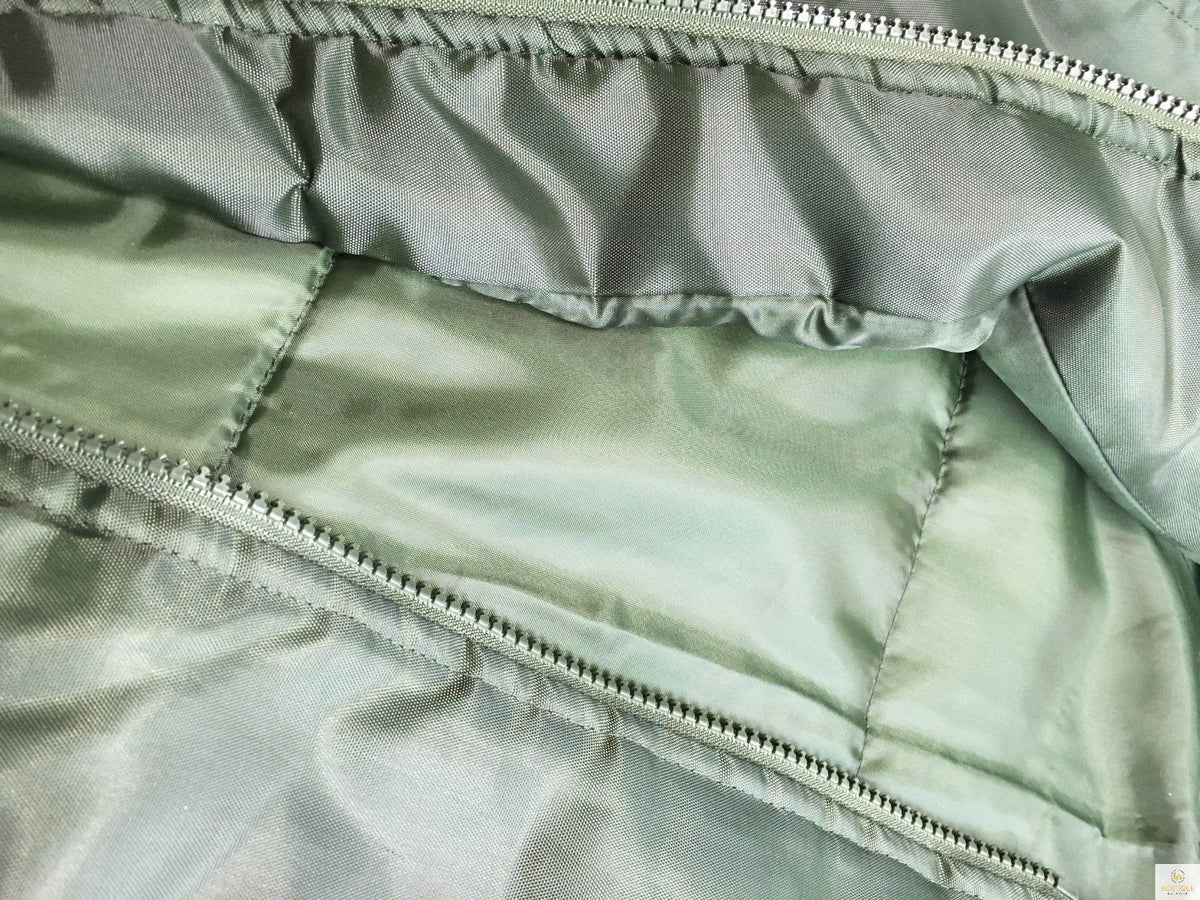 Plus Size Quilted Jacket Zip Up Classic Padded Flight Flying Winter Big & Tall - Bottle Green - 6XL