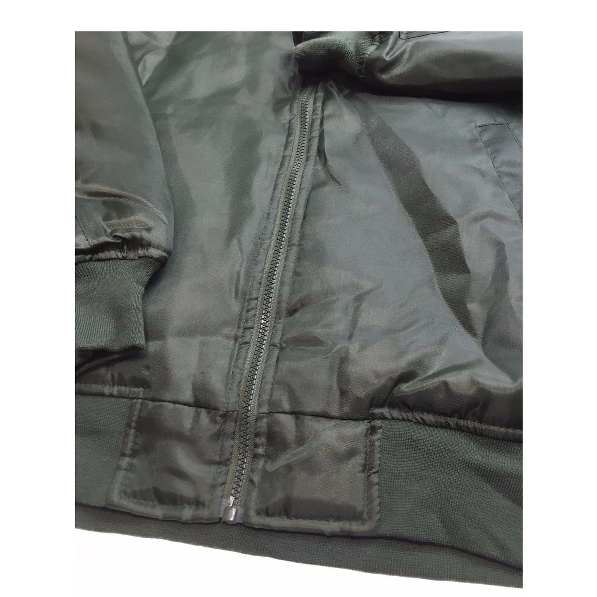 Plus Size Quilted Jacket Zip Up Classic Padded Flight Flying Winter Big & Tall - Bottle Green - 6XL