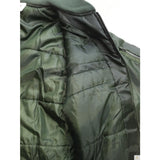 Plus Size Quilted Jacket Zip Up Classic Padded Flight Flying Winter Big & Tall - Bottle Green - 7XL