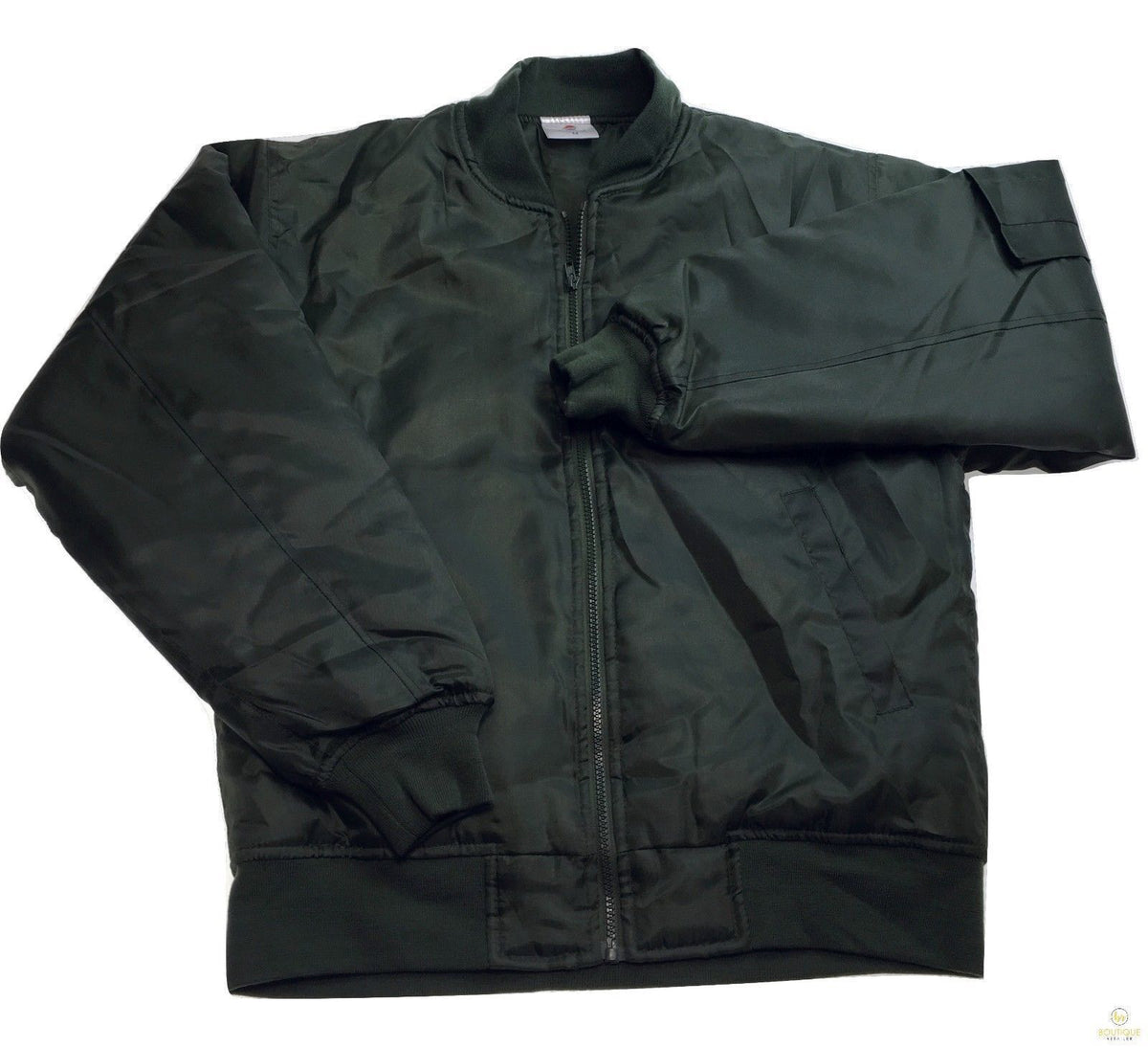 Plus Size Quilted Jacket Zip Up Classic Padded Flight Flying Winter Big & Tall - Bottle Green - 7XL