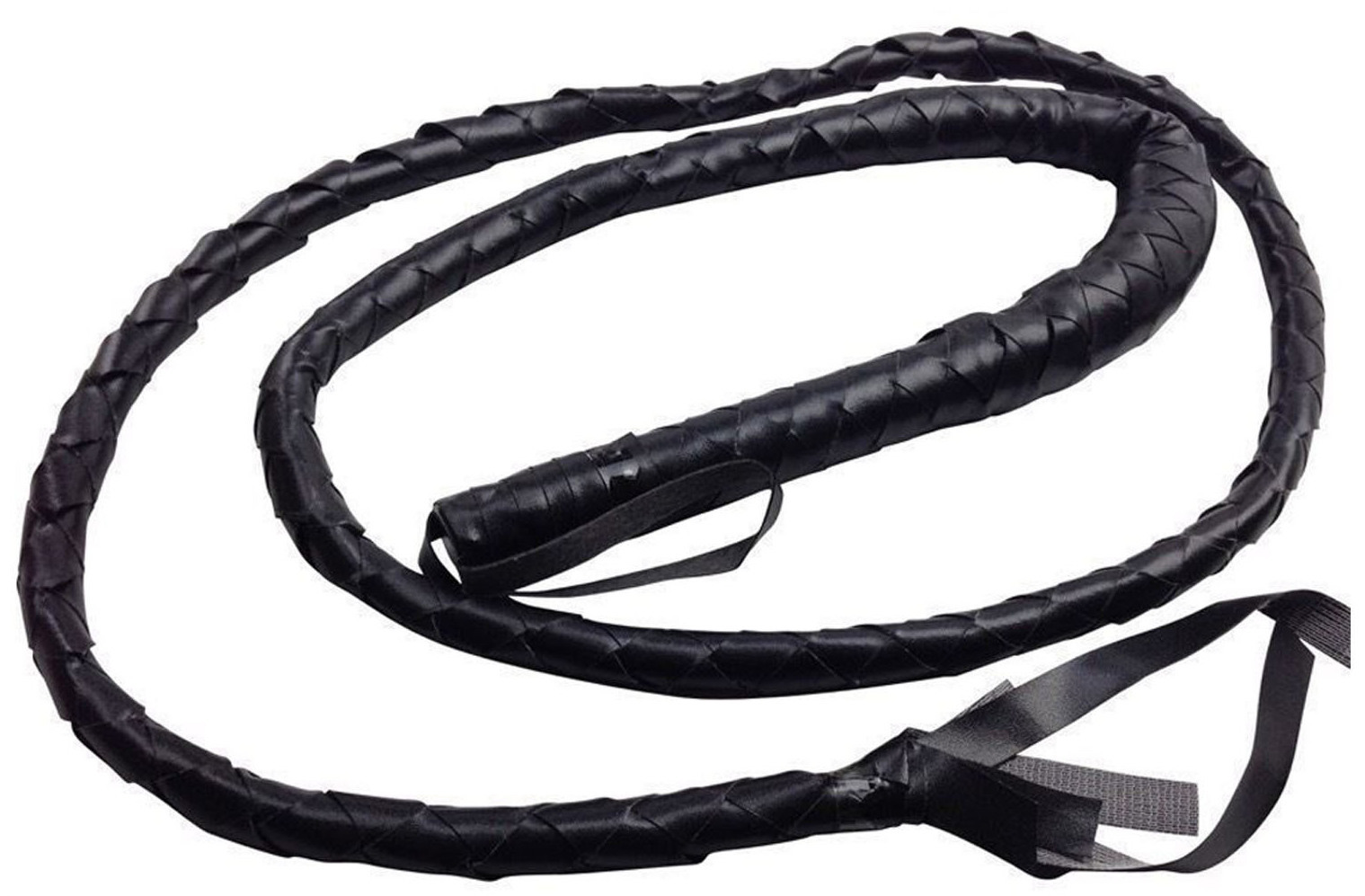 Costumes & Accessories: BLACK WHIP Faux Leather Costume Party 180cm Riding Cowboy Fancy Dress