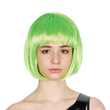 Costumes & Accessories: Bob Wig Costume Short Straight Fringe Cosplay Party Full Hair Womens Fancy Dress - Green