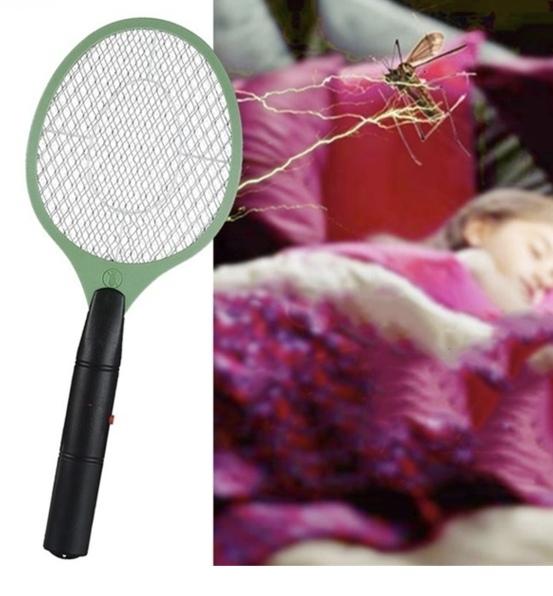 Household Insect Repellents: BUG ZAPPER RACKET Fly Mosquito Pest Swatter Net Racquet Electric Insect Killer