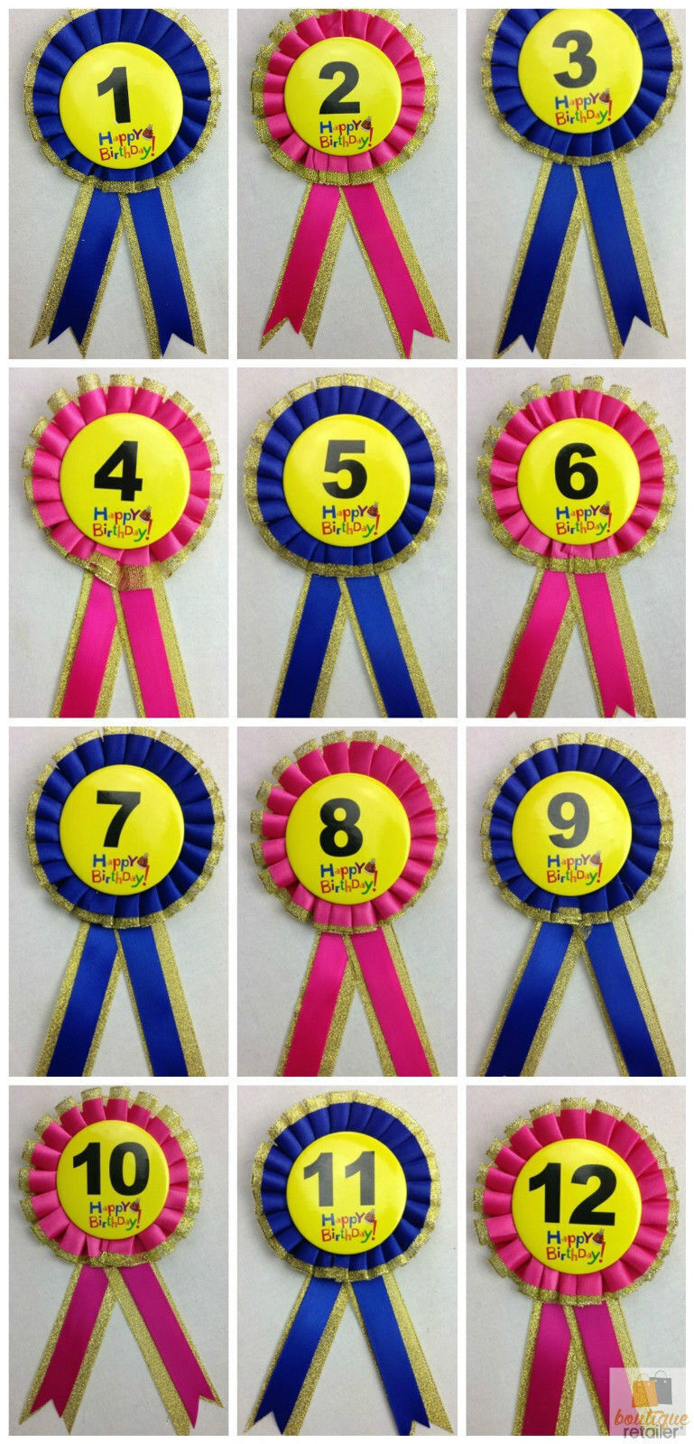 Costumes & Accessories: BIRTHDAY BADGE Party Favour Award Rosette Fancy Dress Girls Boys Childrens Kids -