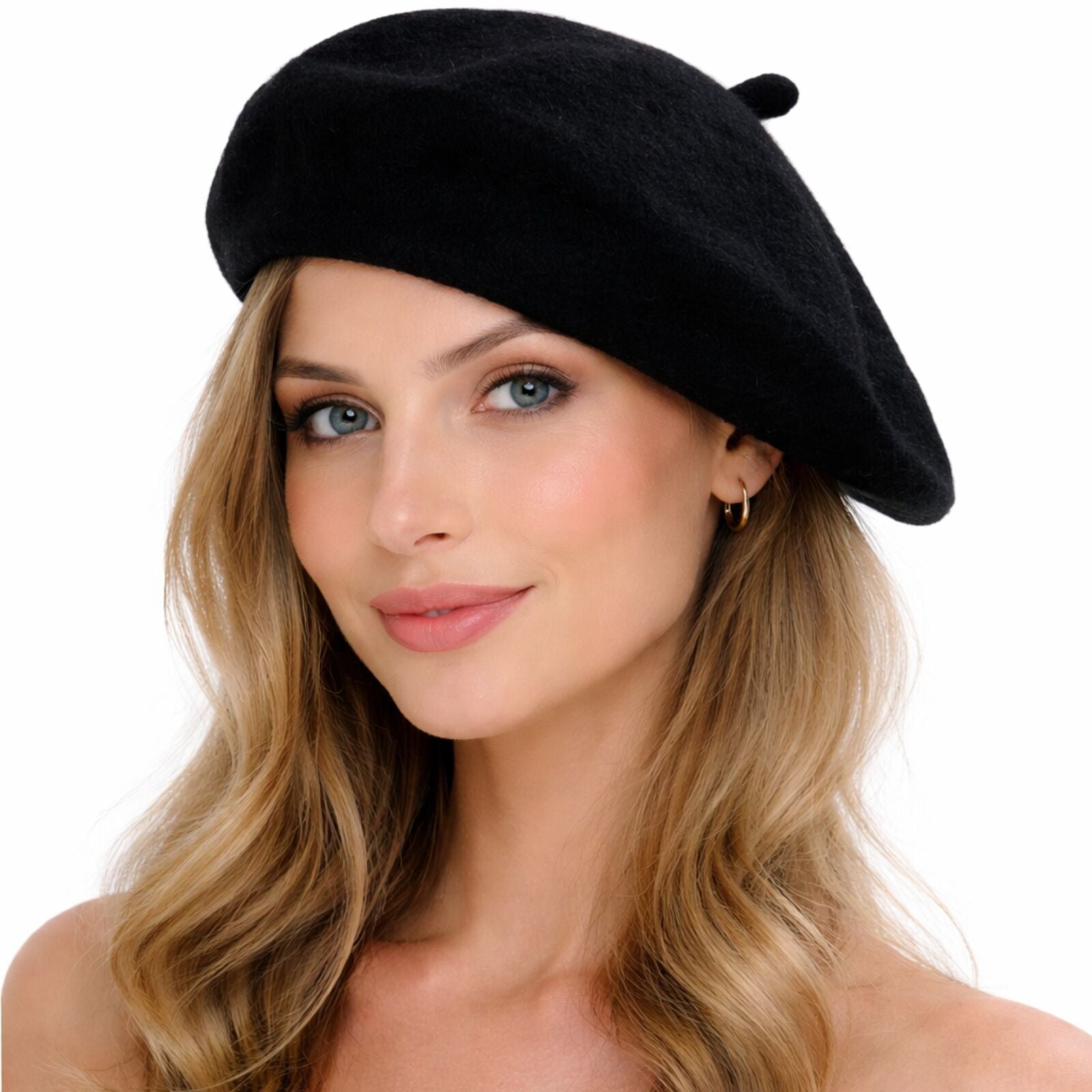 Unisex French Beret Hat Military Army Style Beanie Winter Warm Cap  - Black