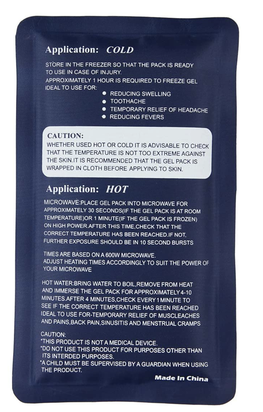Supports & Braces: 2x HOT COLD PACK First Aid Reusable Ice Heat Gel Packs Microwaveable Relief