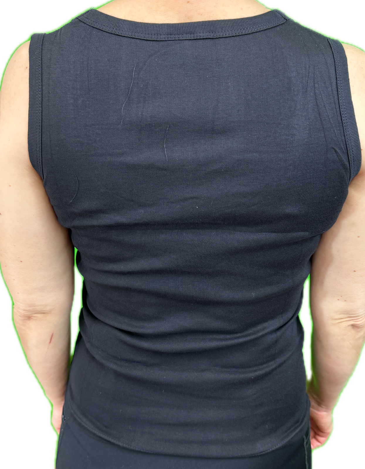 Ladies Sleeveless Singlet Top Womens Summer Basic Tank Shirt Lace Motif Front - Black - 14-16