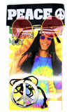 Costumes & Accessories: Hippie Kit Set Headband Glasses Pendant Peace Sign Necklace 60s 70s Costume