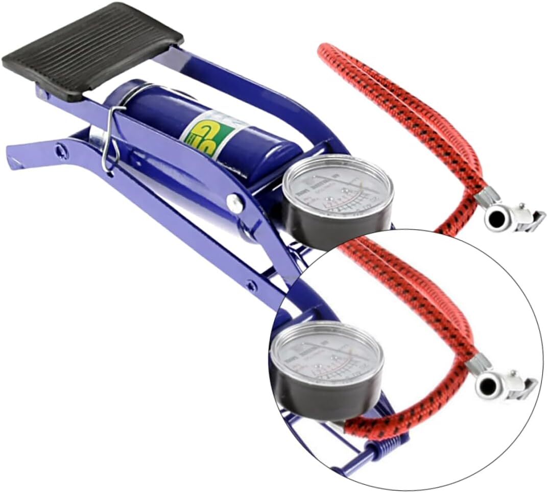 Bicycle Parts: Foot Air Pump High Pressure Gauge Tyre Tire Inflator Air Bed Bike Ball