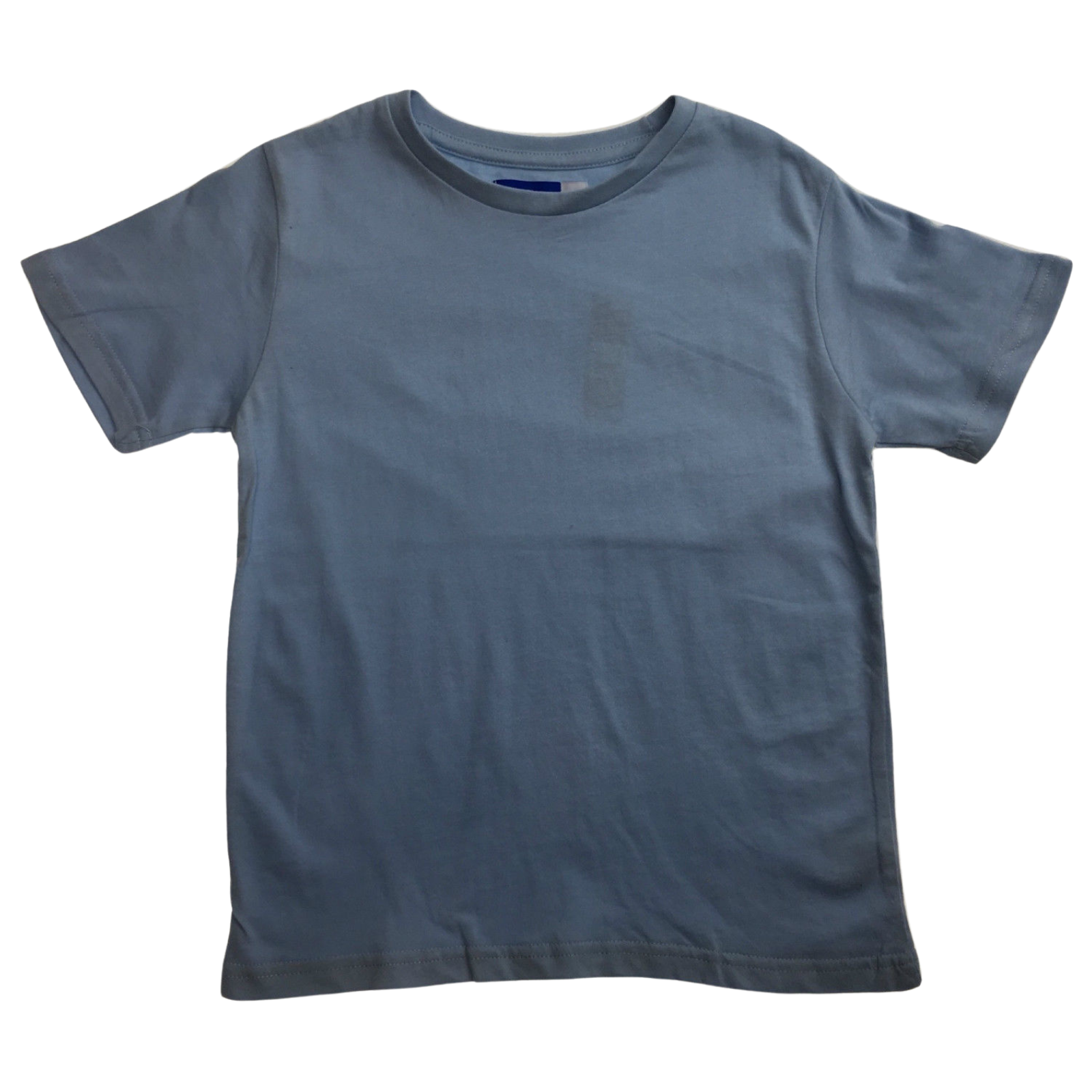KIDS PLAIN T SHIRT Childrens Child 100% COTTON Boys Girls Basic Blank Tee Top - Sky Blue - 8