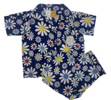 Kids Flannelette Pyjamas 100% Cotton Winter PJ Set - Daisy Brights - 1