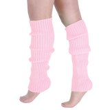 Costumes & Accessories: Pair of Womens Leg Warmers Disco Winter Knit Dance Party Crochet Legging Socks Costume - Light Pink