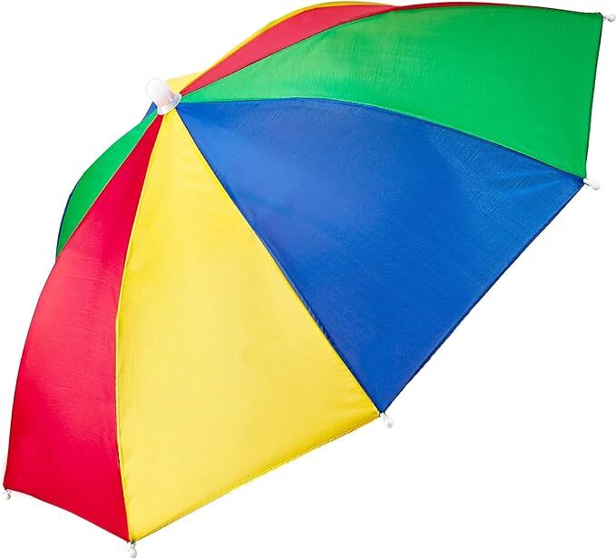 Costumes & Accessories: RAINBOW UMBRELLA HAT Rain Novelty Cap Costume Outdoor Camping Beach Fishing