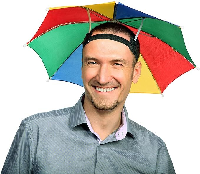 Costumes & Accessories: RAINBOW UMBRELLA HAT Rain Novelty Cap Costume Outdoor Camping Beach Fishing