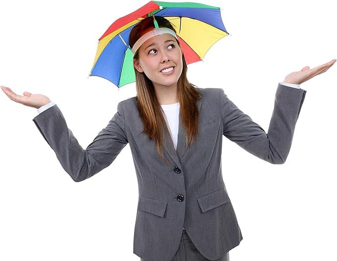 Costumes & Accessories: RAINBOW UMBRELLA HAT Rain Novelty Cap Costume Outdoor Camping Beach Fishing