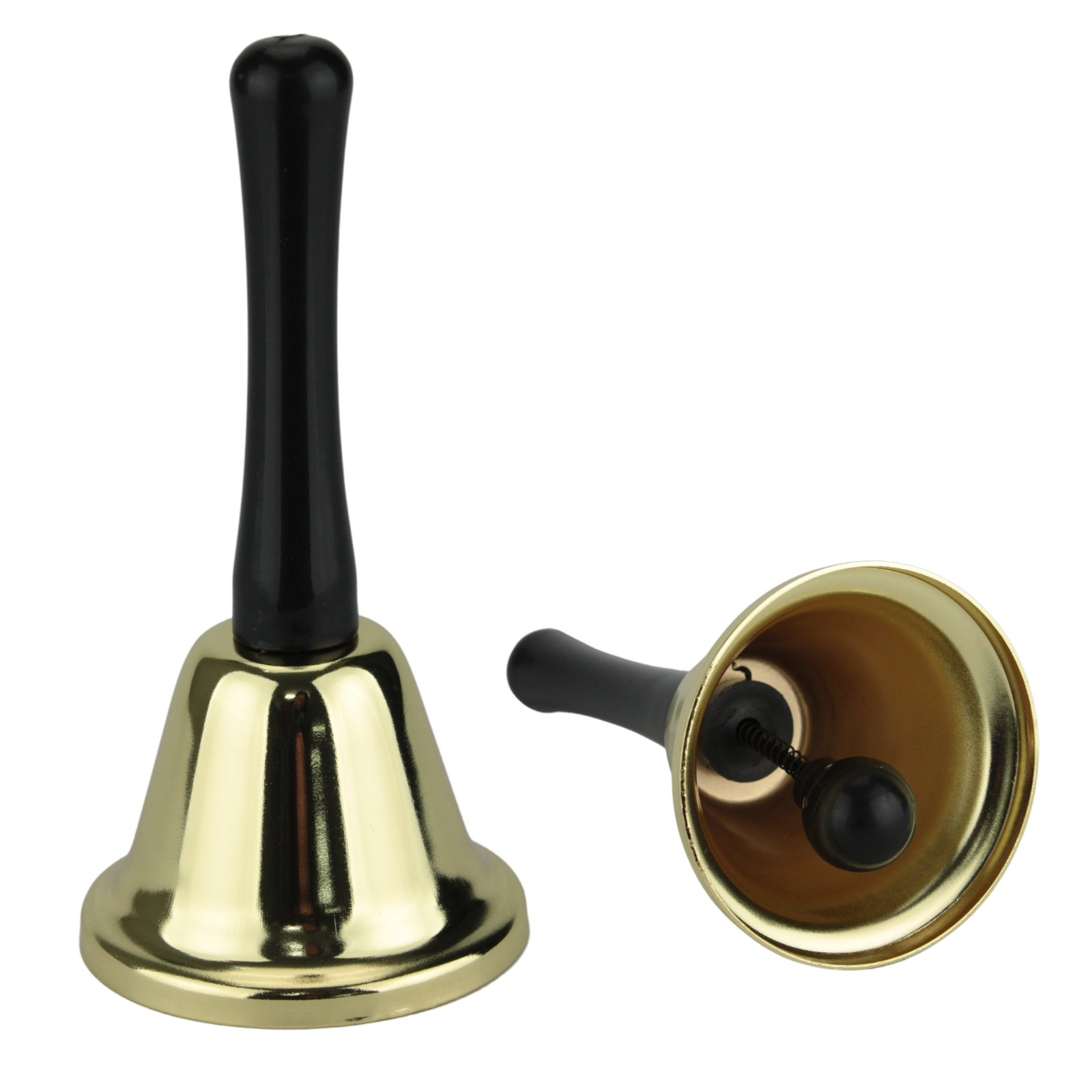 Costumes & Accessories: SANTA BELL Jingle Claus Wooden Handle Bells Rattles Christmas Xmas - Gold
