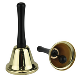 Costumes & Accessories: SANTA BELL Jingle Claus Wooden Handle Bells Rattles Christmas Xmas - Gold