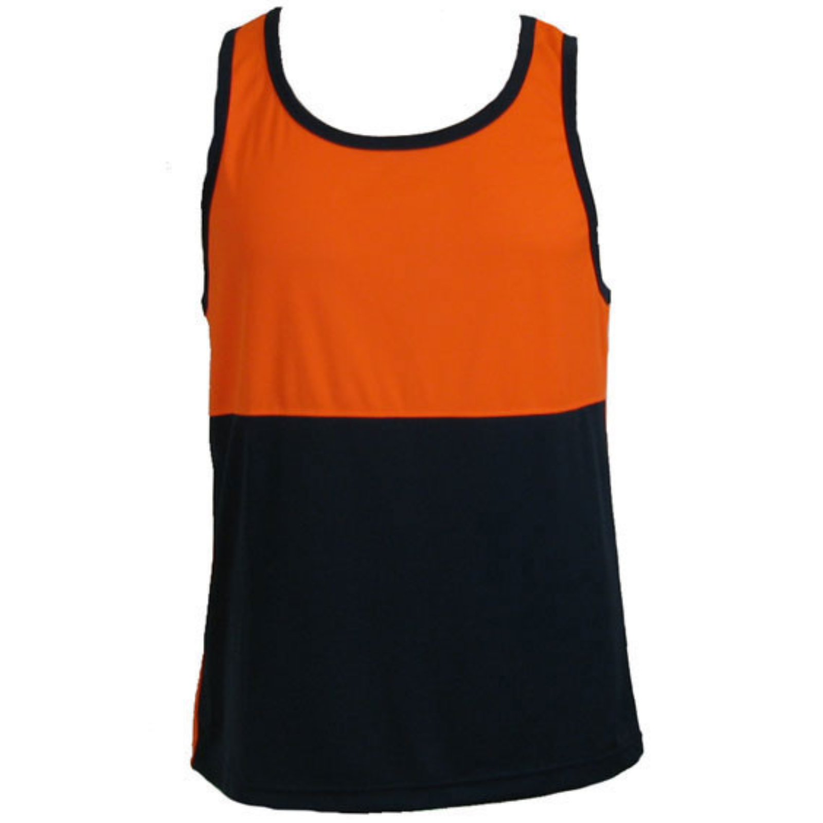 Men's Tops & T-shirts: Hi Vis SINGLET Work Wear Safety Tank Top Fluro Micro Mesh UPF50+ High Visibility - Orange - X-Large