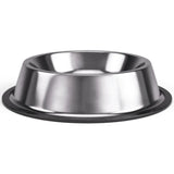 Non Slip Stainless Steel Dog Bowl Pet Cat Water Food Feeder Portable Puppy Dish - Medium (300ml)
