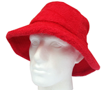 100% Cotton Terry Towelling Bucket Hat Daggy Fishing Camping Lad Cap in Red - XX-Large