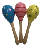 3x WOODEN MARACAS Musical Egg Percussion Toy Shakers Rattles Rumba Party