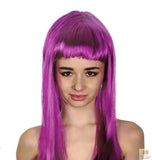 Costumes & Accessories: LONG WIG Straight Party Hair Costume Fringe Cosplay Fancy Dress 70cm Womens - Fuchsia (22455)