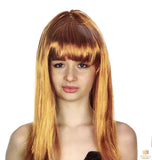 Costumes & Accessories: LONG WIG Straight Party Hair Costume Fringe Cosplay Fancy Dress 70cm Womens - Golden Brown (22463)
