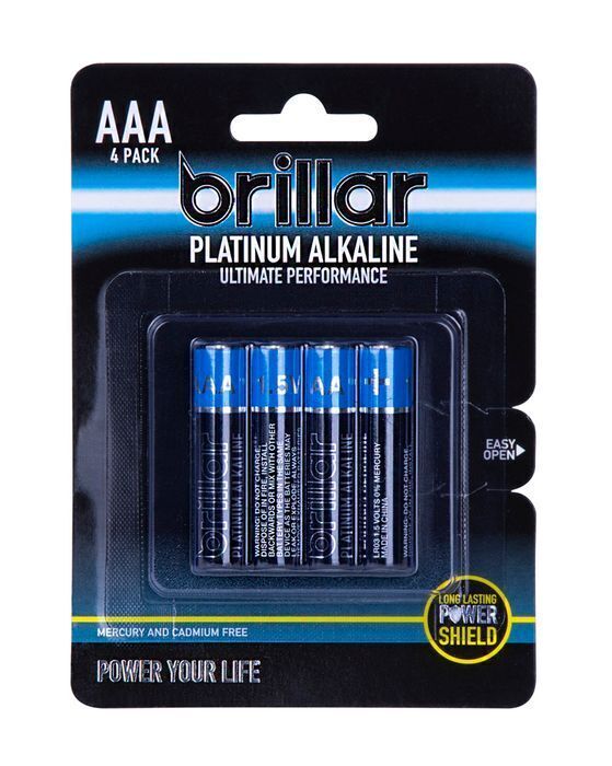 Batteries: 1 Pack of 4 AAA Platinum Alakaline Batteries Long Lasting Power Home